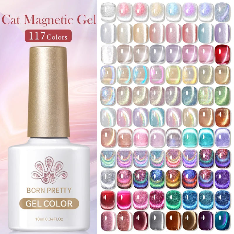 BORN PRETTY 117 Couleurs Vernis à Ongles Gel Magnétique Chat 10ml Vernis Couvrance Totale Semi-Permanent Manucure Super Magnifique