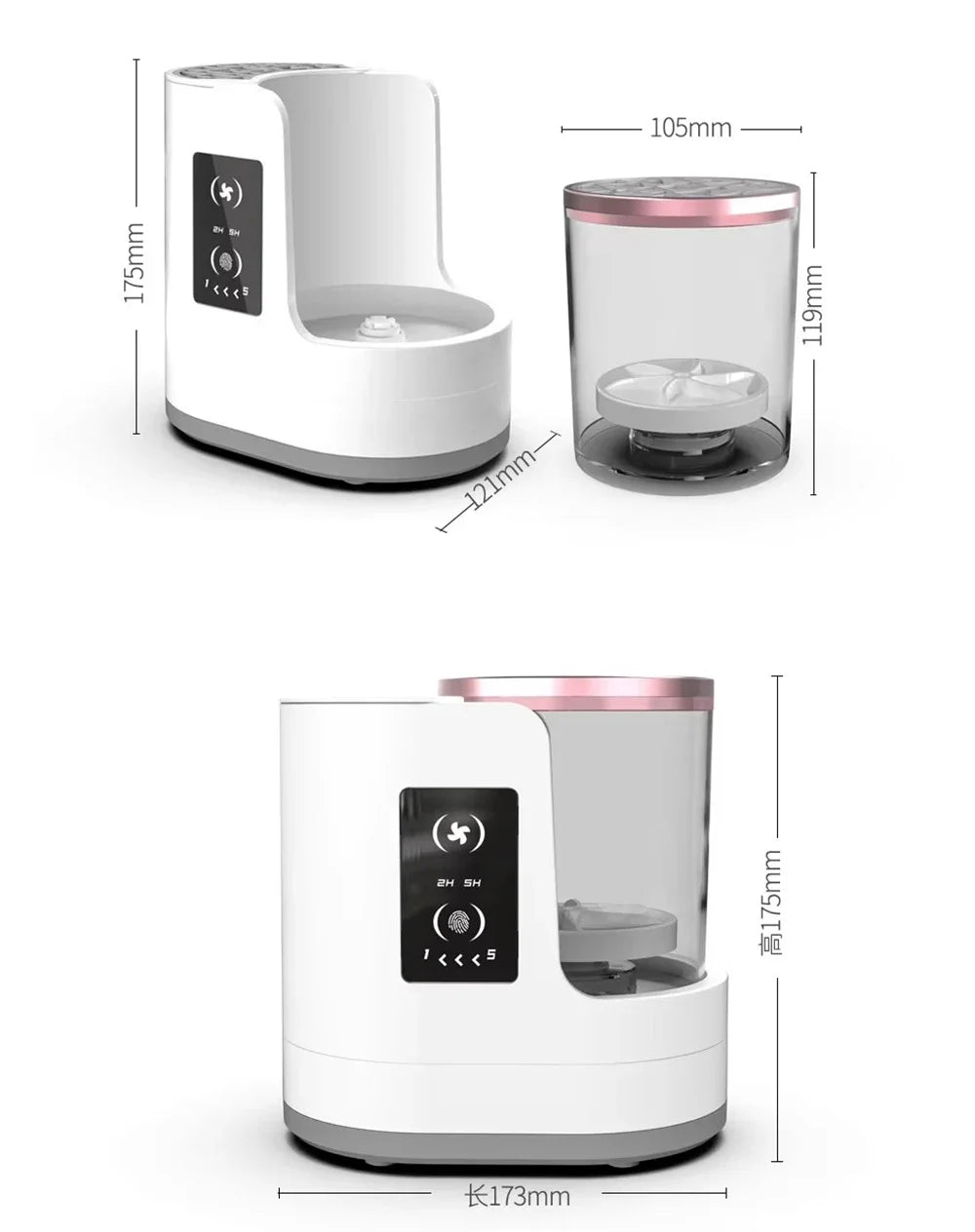 Nettoyeur de pinceaux de maquillage automatique USB 3 en 1 avec sèche-pinceaux, support et outil de nettoyage portable