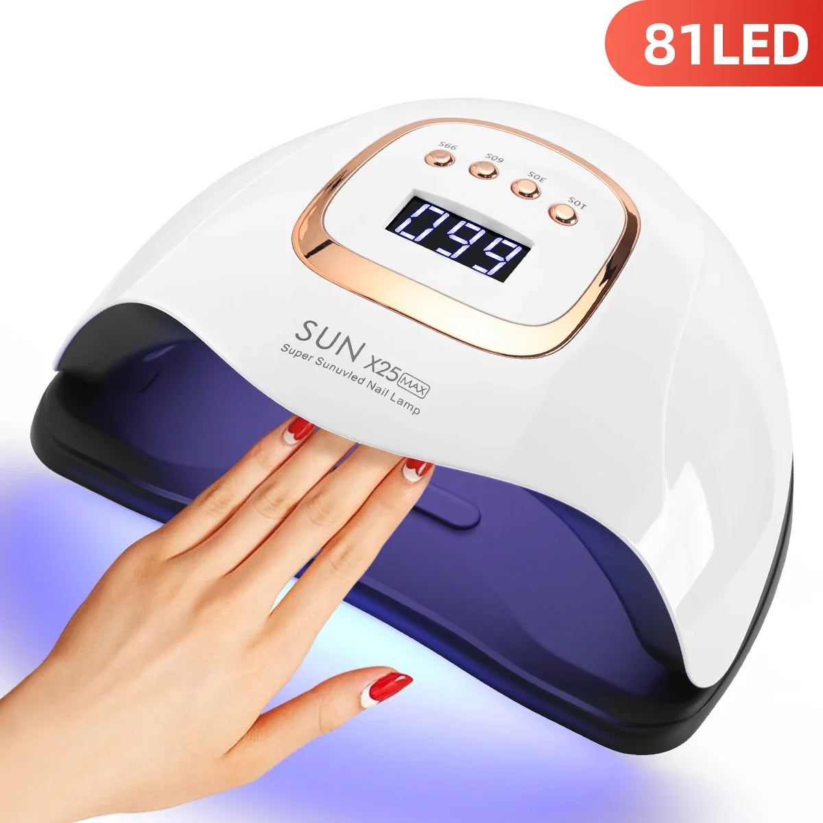 Lampe UV LED 380 W pour ongles, 81 LED, lampe de séchage pour vernis gel avec détecteur de mouvement, lampe de manucure professionnelle pour usage domestique.