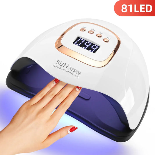 Lampe UV LED 380 W pour ongles, 81 LED, lampe de séchage pour vernis gel avec détecteur de mouvement, lampe de manucure professionnelle pour usage domestique.