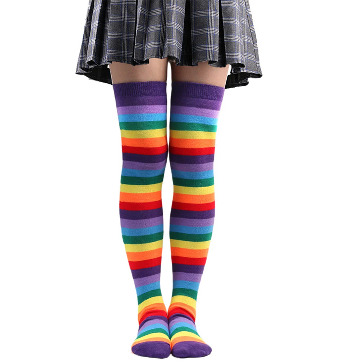 1/6 paires de bas rayés pour femmes, chaussettes hautes japonaises tendance, chaussettes fines et chaudes à rayures noires et blanches