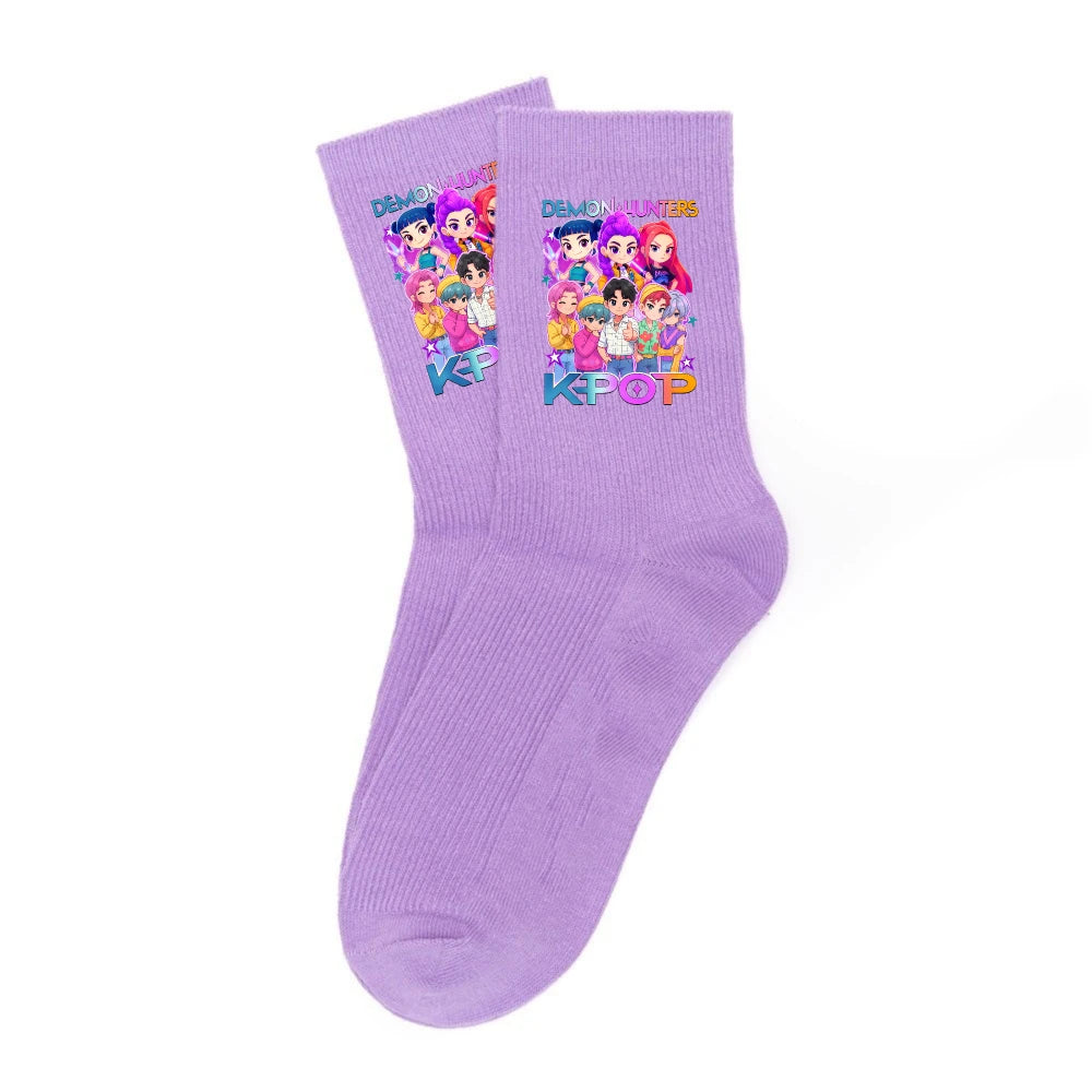 Chaussettes Kpop Demon Hunters neuves, douces, épaisses et chaudes, idéales pour les activités sportives et de plein air, en automne et en hiver, pour filles et enfants. Cadeau d'anniversaire idéal.