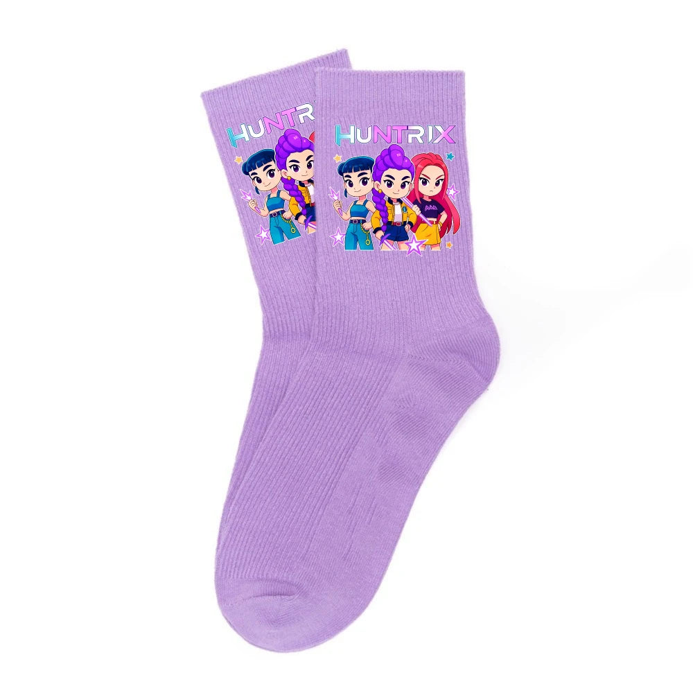 Chaussettes Kpop Demon Hunters neuves, douces, épaisses et chaudes, idéales pour les activités sportives et de plein air, en automne et en hiver, pour filles et enfants. Cadeau d'anniversaire idéal.