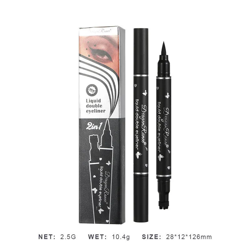 Dragon Ranee Double tête Star Seal Eyeliner imperméable non bavurant novice coeur prune embelli eye-liner queue