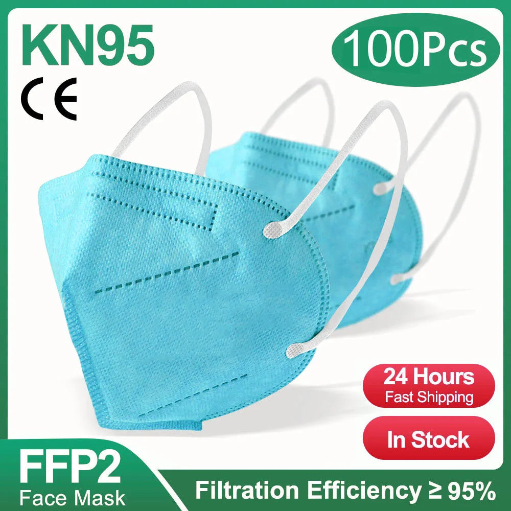 Masques FFP2 KN95 (10-200 pièces) - Masques KN95 - Filtre 5 couches - Masques chirurgicaux homologués - Masque FFP2 noir réutilisable