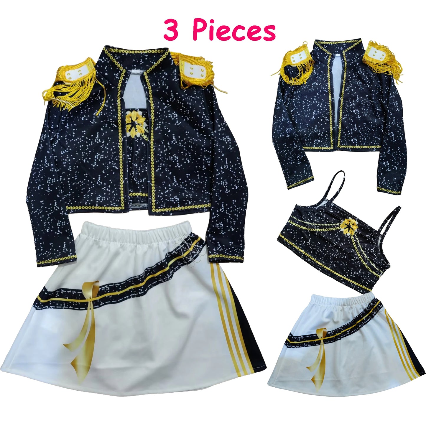 Costume de cosplay KDPop pour enfant (Rumi, Zoey, Mira) - Déguisement de Golden Huntrix pour spectacle ou fête d'Halloween