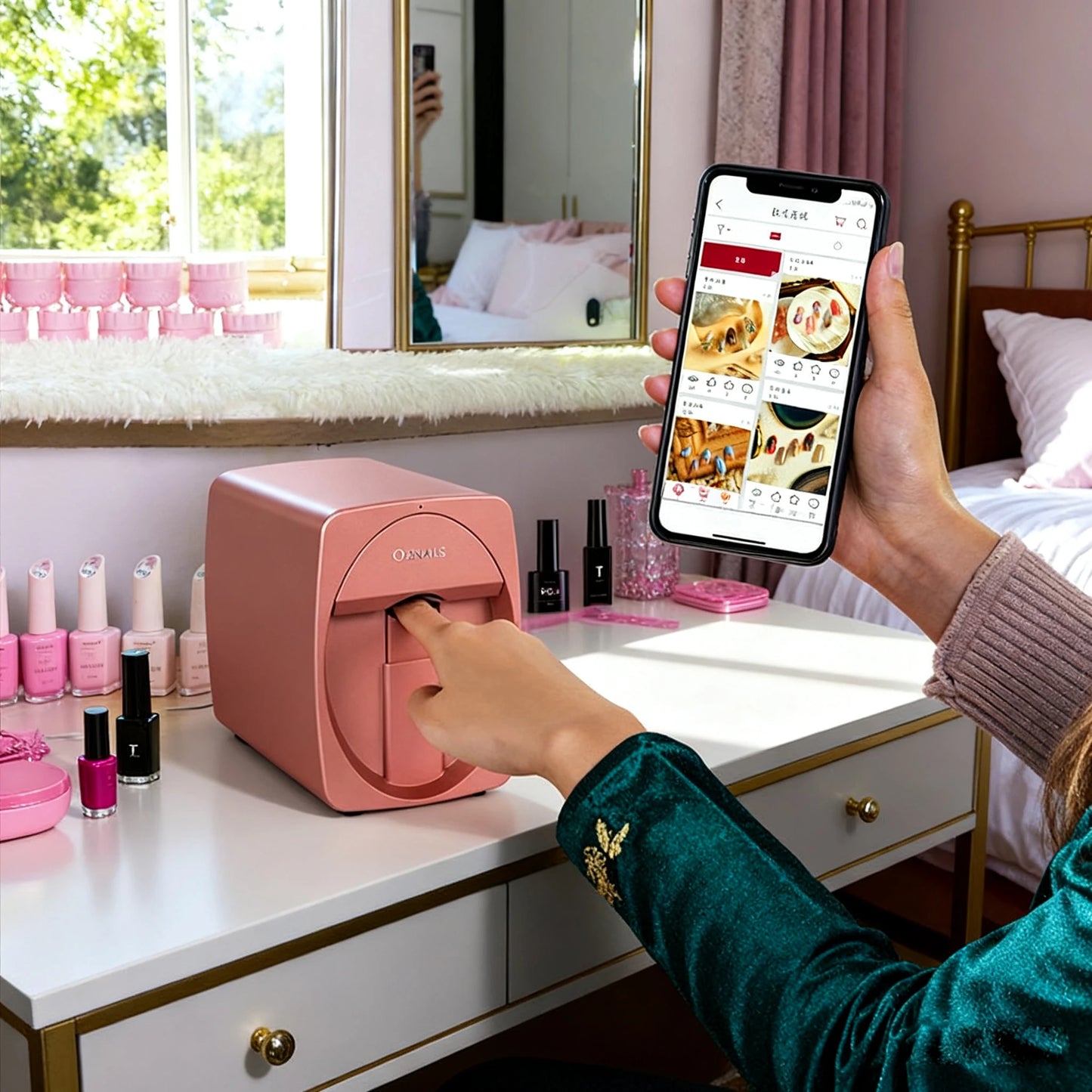 Imprimante à ongles intelligente O2nails Mini, impression 3D couleur automatique pour une manucure professionnelle à domicile, création de designs faciles à réaliser soi-même