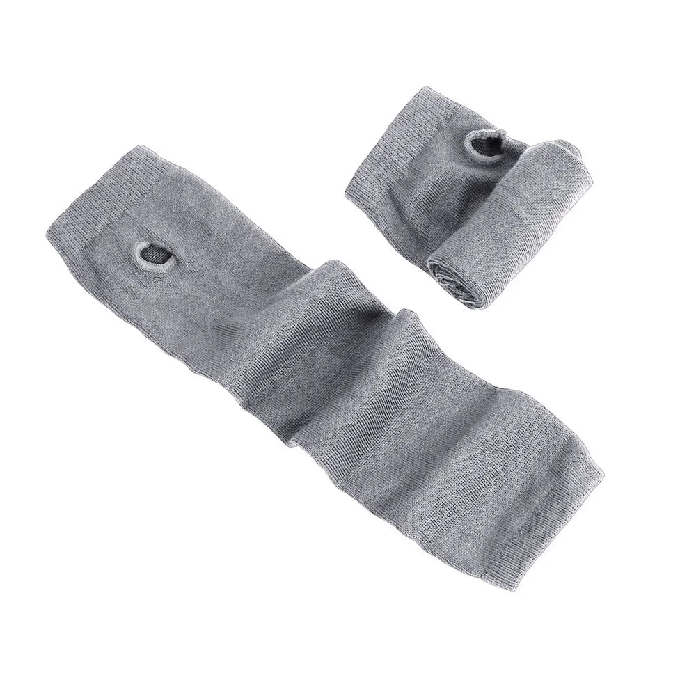 Gants emo pour femme, mitaines rayées, gants chauds tricotés longs sans doigts