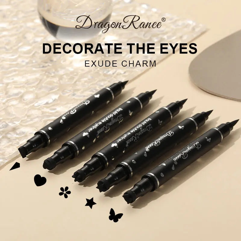 Dragon Ranee Double tête Star Seal Eyeliner imperméable non bavurant novice coeur prune embelli eye-liner queue