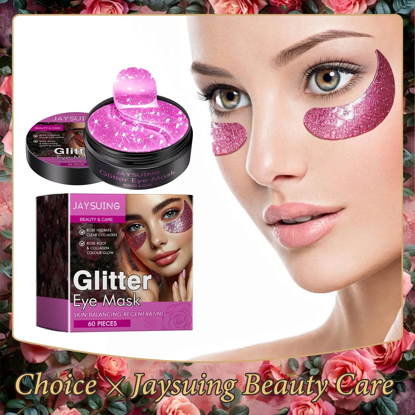 Masque contour des yeux pailleté anti-rides, estompe les ridules, raffermit le gel, élimine les cernes, anti-poches, nourrit et hydrate les yeux. Patchs contour des yeux