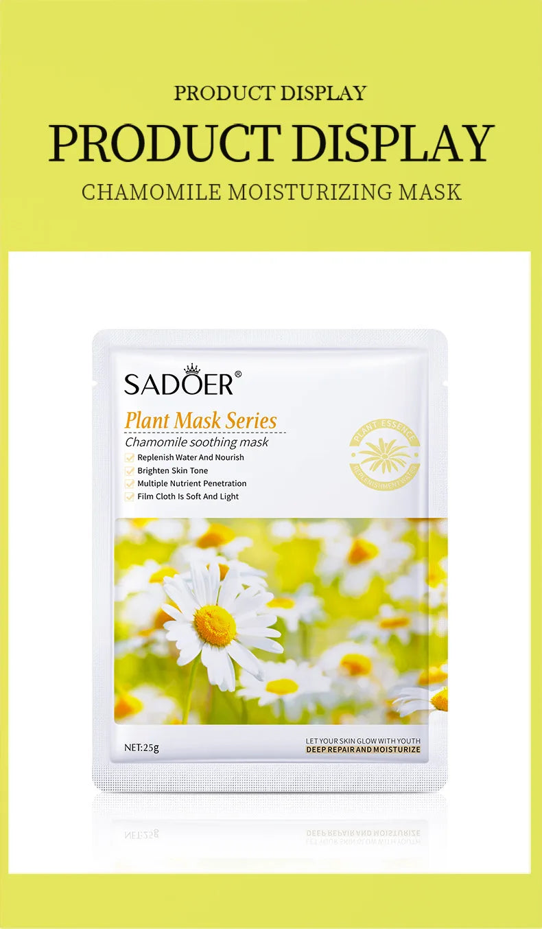 Lot de 8 masques faciaux naturels aux plantes, pour le soin du visage : hydratants, raffermissants et nourrissants.