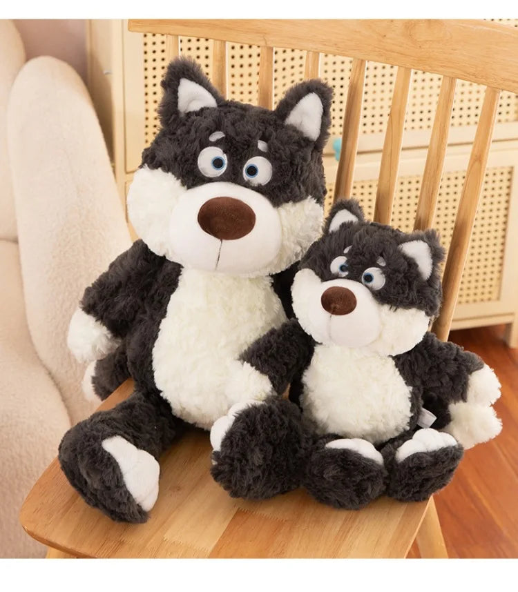 Loup en peluche Kawaii, animal en peluche mignon et doux