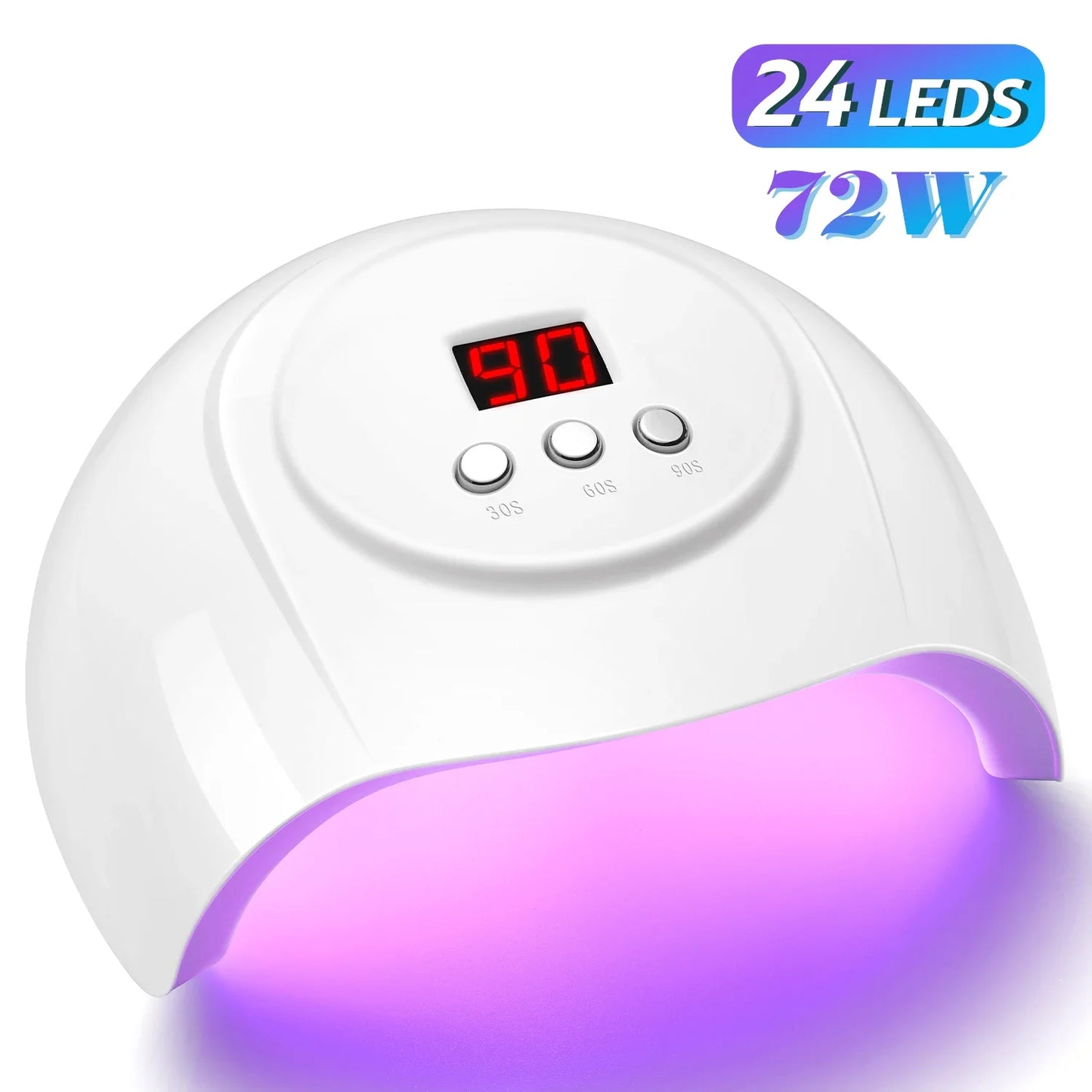 Lampe UV LED 72 W pour ongles, 24 LED, sèche-ongles avec capteur infrarouge, séchage rapide, cabine UV pour salon de manucure et outils de nail art