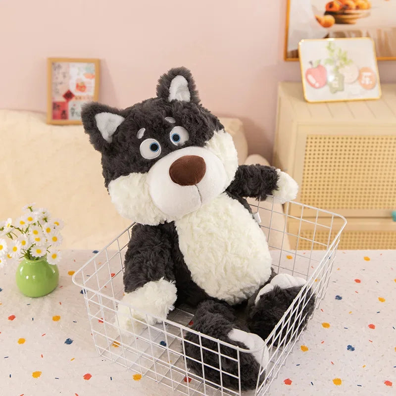 Loup en peluche Kawaii, animal en peluche mignon et doux