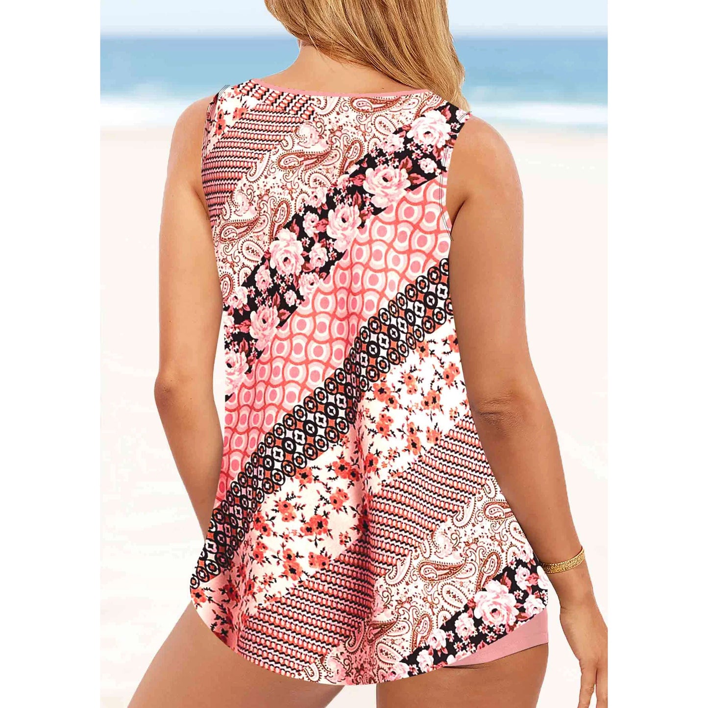 Maillot de bain d'été pour femme de haute qualité, imprimé motif porcelaine bleu et blanc, style gilet de plage, tailles S à 6XL.