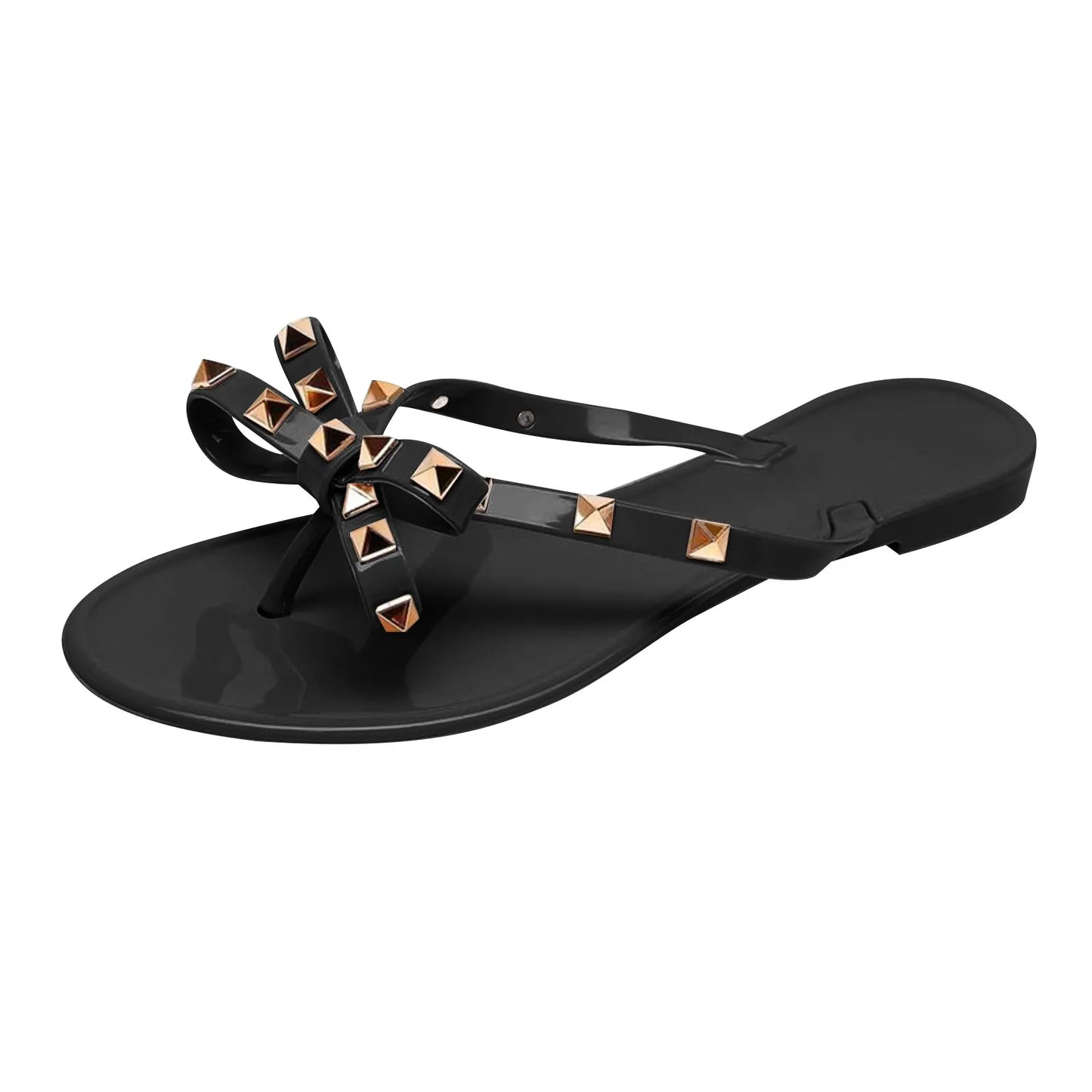 Sandales plates pour femme, tongs tendance, chaussures d'été, sandales plates à rivets, pointures 37 à 42