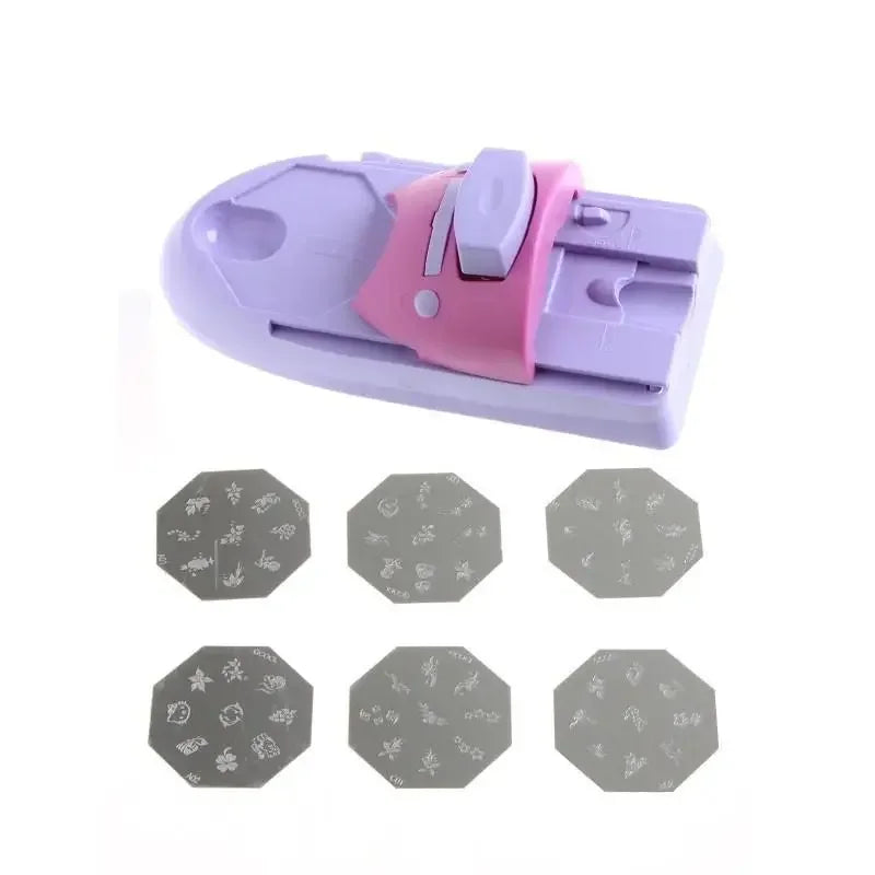 Machine d'impression pour nail art portable DIY avec 6 tampons métalliques