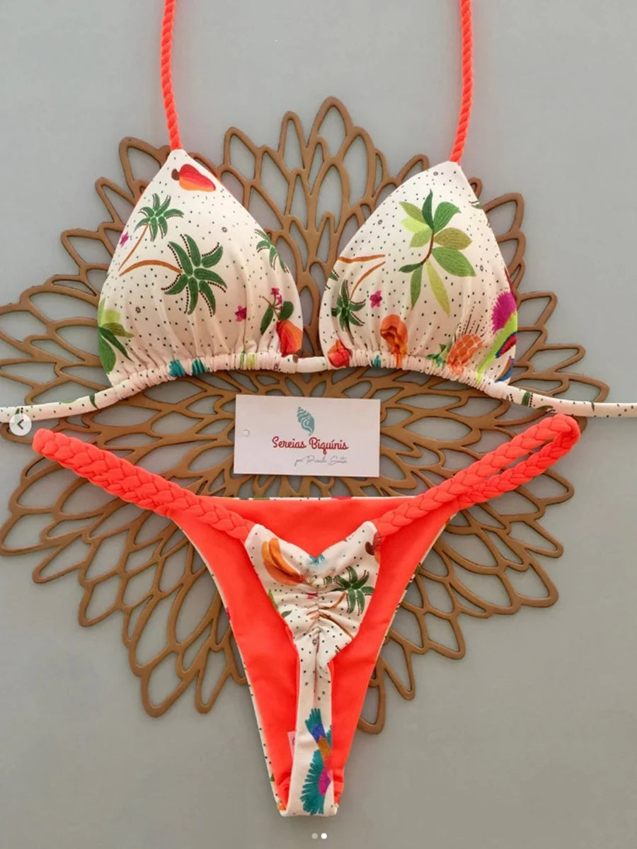 Micro-bikinis 2026 Maillot de bain femme, nouveau maillot de bain sexy, ensemble bikini dos nu, bikini brésilien, string, tenue de plage et de soirée