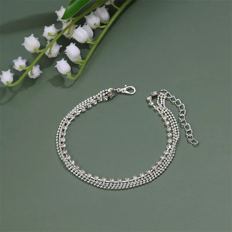 Nouveaux bracelets de cheville couleur or pour femmes, en acier inoxydable, chaîne figga, bijoux de pied, accessoire de chaîne à maillons superposés