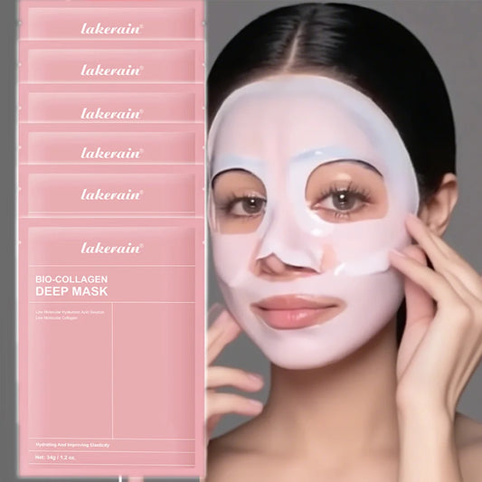 Masque Bio-Collagen Real Deep, supplément de collagène, masque hydrogel hydratant de nuit, améliore l'élasticité, minimise les pores et raffermit