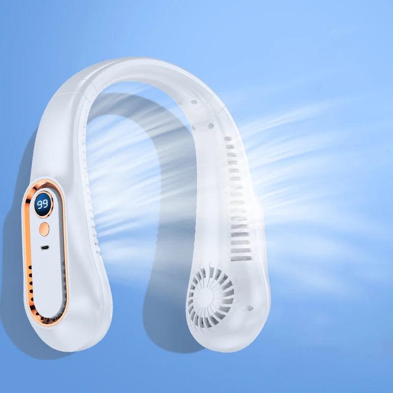 Nouveau ventilateur de cou USB rechargeable 8000 mAh, portable, sans pales, mini ventilateur de refroidissement, sans feuilles, pour usage personnel en extérieur