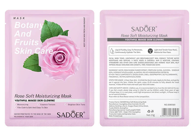 Lot de 8 masques faciaux naturels aux plantes, pour le soin du visage : hydratants, raffermissants et nourrissants.