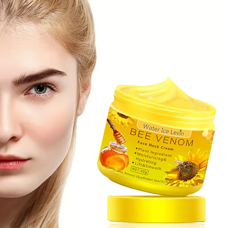 Crème pour le cou au venin d'abeille Hydratante Raffermissement Amélioration Réduit les ridules Peau abîmée Réparation Crème pour le visage Nourrissante Soins de la peau