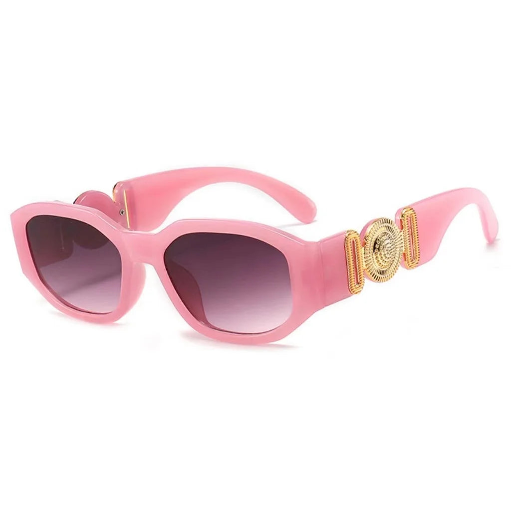 Lunettes de soleil rectangulaires pour hommes et femmes, lunettes de soleil carrées, style vintage rétro, protection UV400
