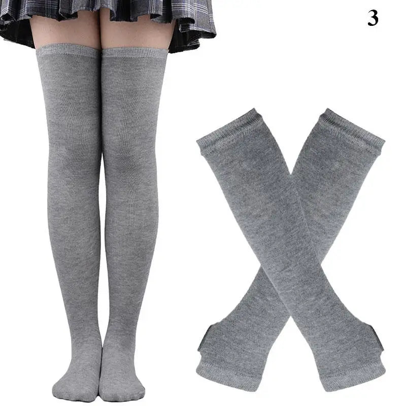 Chaussettes hautes rayées noires et blanches, chaussettes montantes sexy et fines en coton, chaussettes de cosplay