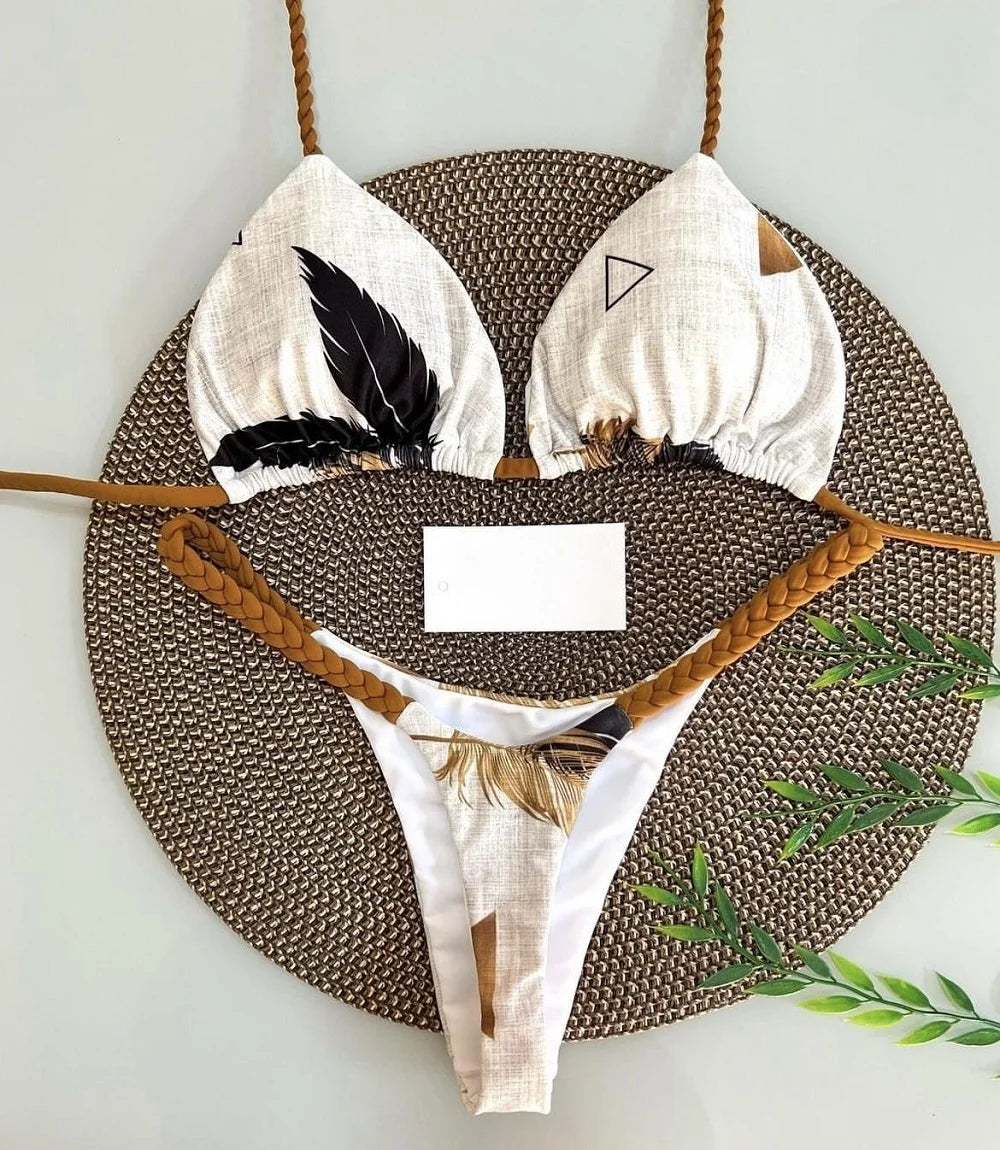 Maillot de bain bikini taille haute, string sexy, imprimé zèbre, maillot de bain brésilien femme , nouveautés bikini