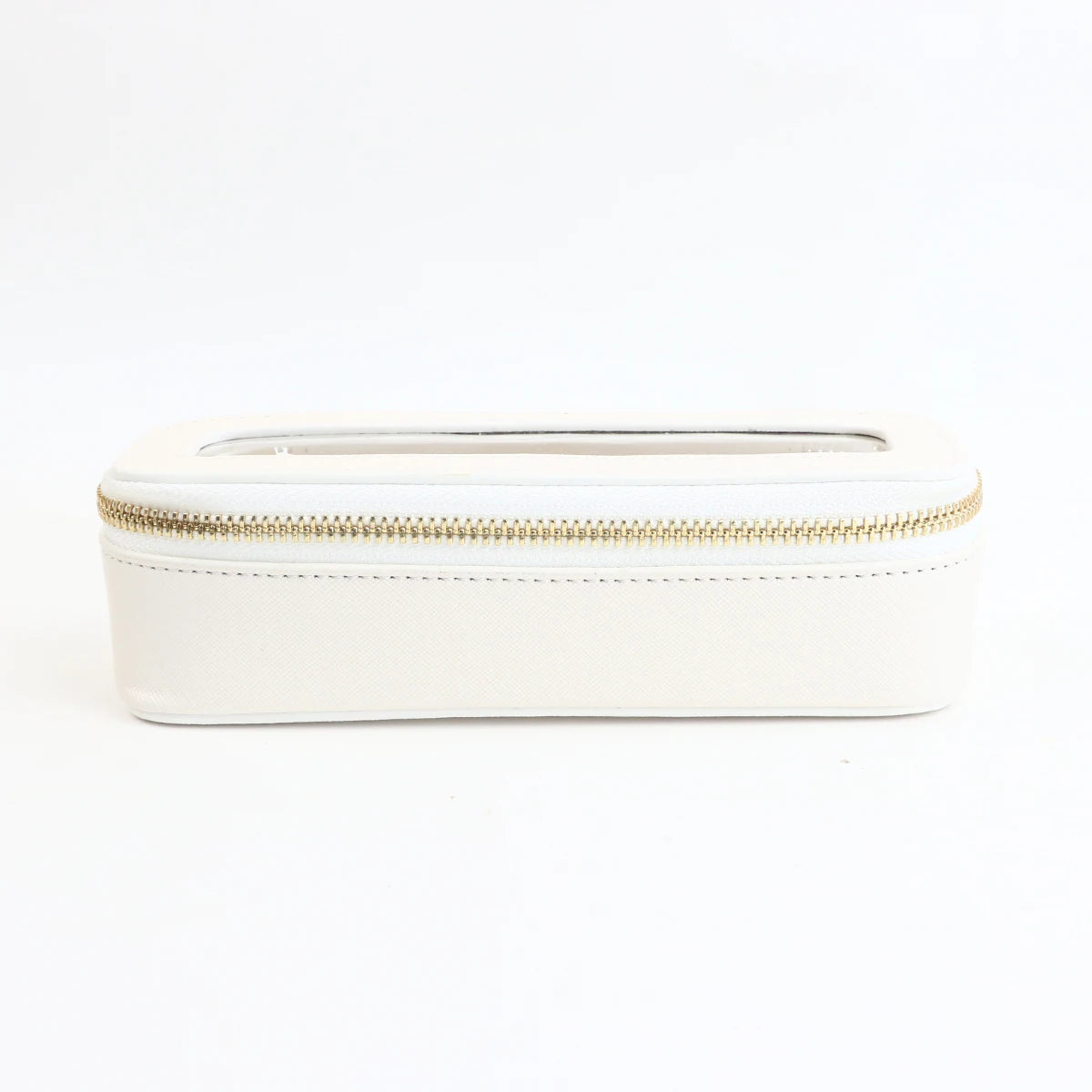 Boîte à pinceaux de maquillage transparente en cuir PU personnalisée avec nom