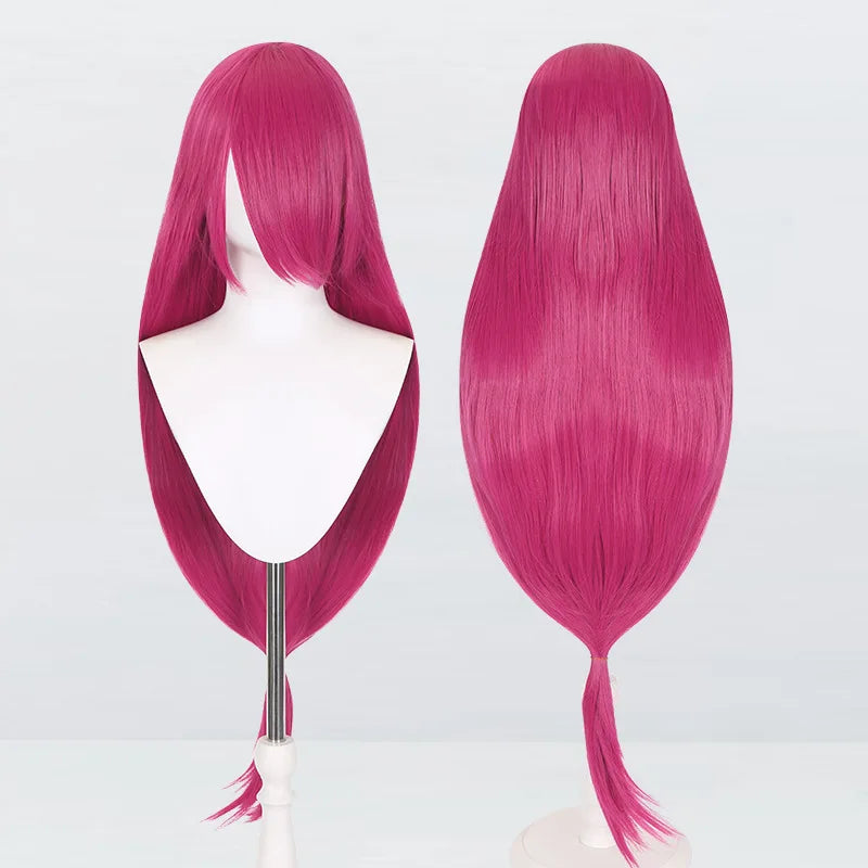 Perruque synthétique pour cosplay, 120 cm de long, lisse, multicolore, avec queue de loup inspirée de la mante religieuse et du renard, idéale pour une soirée costumée d'anime.