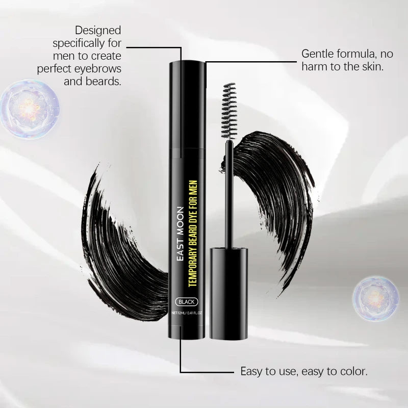 Teinture temporaire pour barbe et sourcils, couleur noire naturelle longue durée, stylo correcteur de moustache, stylo de teinture pour barbe résistant à l'eau