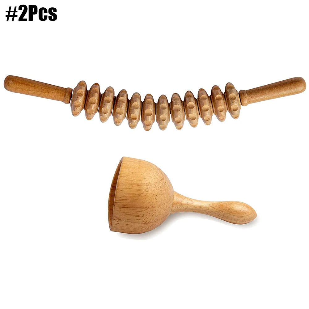 Kit complet de massothérapie corporelle en bois : outils de massothérapie en bois colombien pour massage réducteur et remodelage corporel.