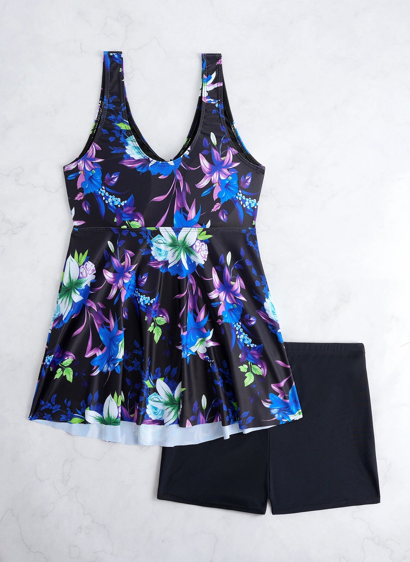 Maillot de bain deux pièces imprimé  pour femme, ensemble tankini, robe de plage, maillot de bain, tenue de plage XXL