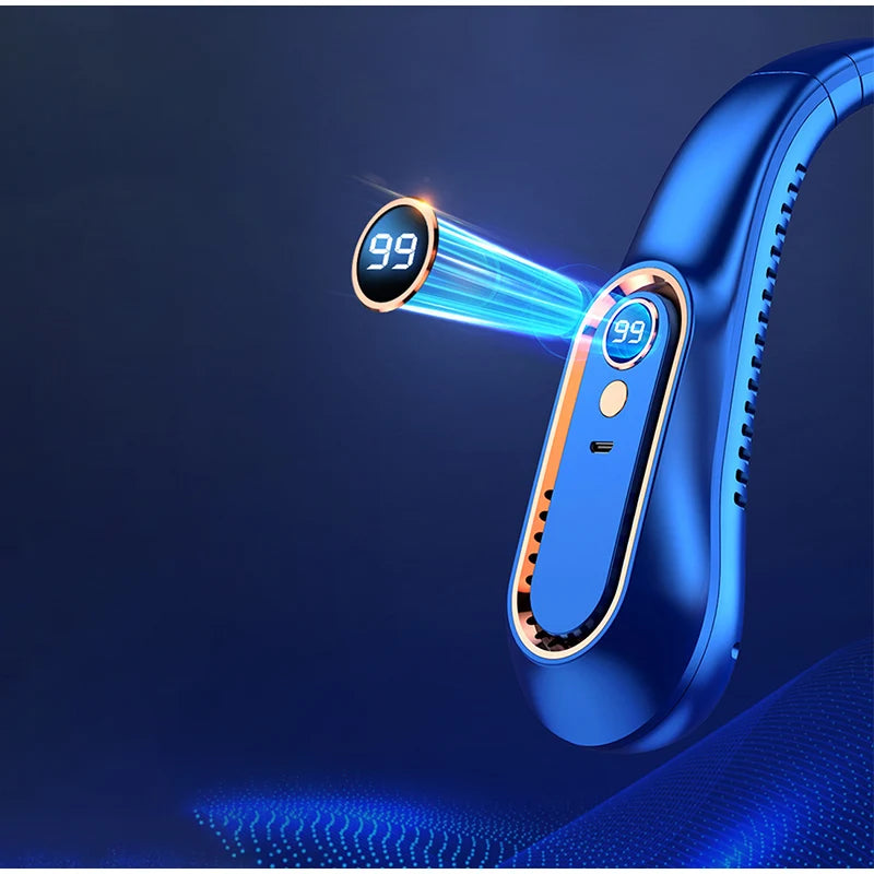 Nouveau ventilateur de cou USB rechargeable 8000 mAh, portable, sans pales, mini ventilateur de refroidissement, sans feuilles, pour usage personnel en extérieur