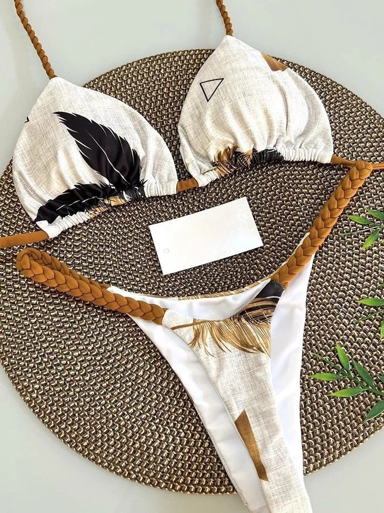Maillot de bain bikini taille haute, string sexy, imprimé zèbre, maillot de bain brésilien femme , nouveautés bikini