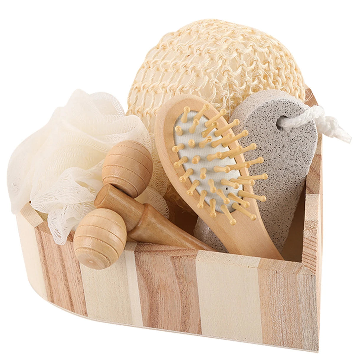 Coffret cadeau spa de douche en forme de cœur, accessoires de salle de bain de qualité spa, idéal pour les mariages, les fêtes et les occasions spéciales.