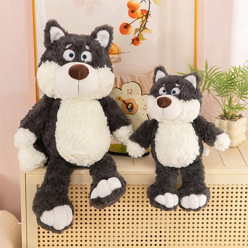 Loup en peluche Kawaii, animal en peluche mignon et doux
