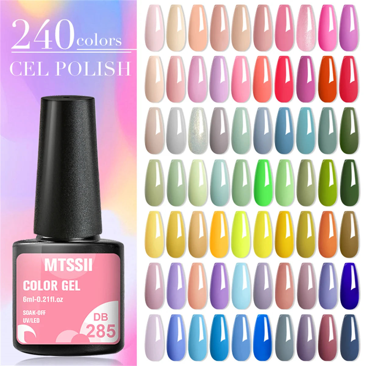 Kit de manucure semi-permanent MTSSII (12 pièces) : vernis gel semi-permanent à tremper, rose nude, rouge pailleté, UV, à paillettes. Fournitures pour ongles à faire soi-même.