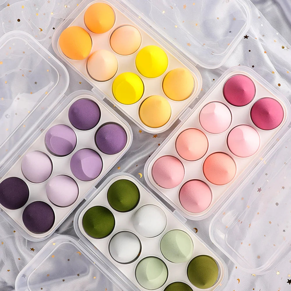 4/8 éponges à maquillage, éponges à maquillage, houppettes cosmétiques douces pour fond de teint et poudre, accessoires de maquillage pour femmes, outils de beauté
