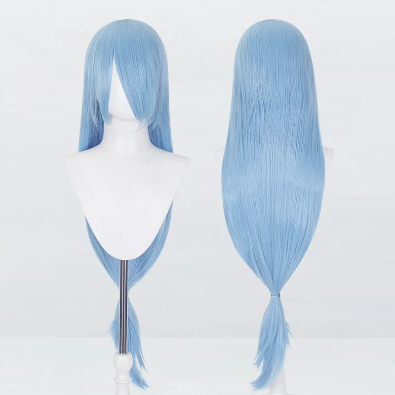 Perruque synthétique pour cosplay, 120 cm de long, lisse, multicolore, avec queue de loup inspirée de la mante religieuse et du renard, idéale pour une soirée costumée d'anime.
