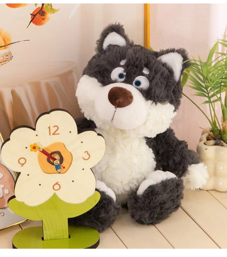 Loup en peluche Kawaii, animal en peluche mignon et doux
