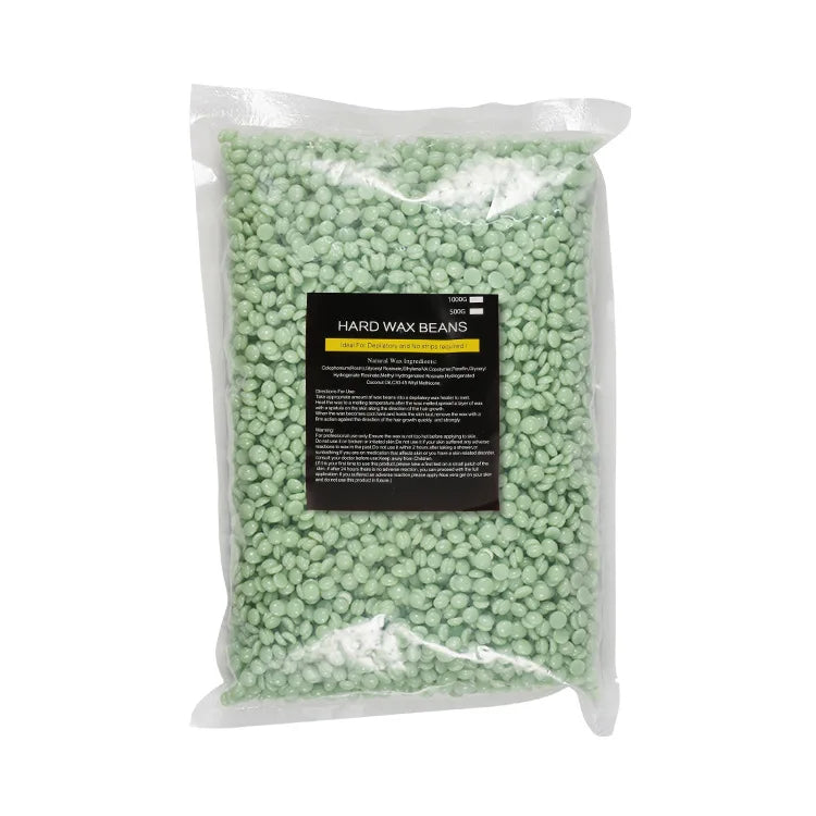 500 g/paquet de perles de cire dépilatoires pour l'épilation du maillot, du visage, des jambes et des bras. Convient aux personnes de tous âges.
