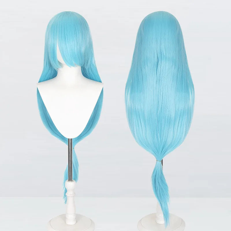 Perruque synthétique pour cosplay, 120 cm de long, lisse, multicolore, avec queue de loup inspirée de la mante religieuse et du renard, idéale pour une soirée costumée d'anime.