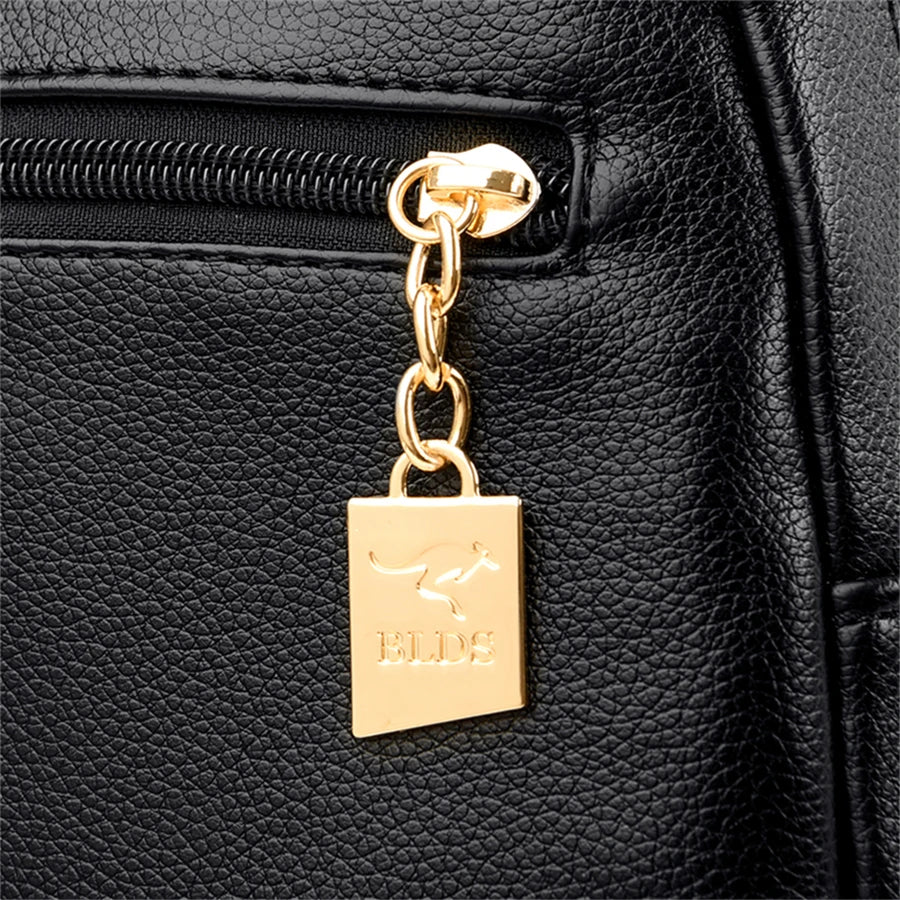 Sacs à dos de luxe en cuir pour femmes et filles, sac à dos décontracté noir vintage, sac d'école pour filles, sac à dos Mochila
