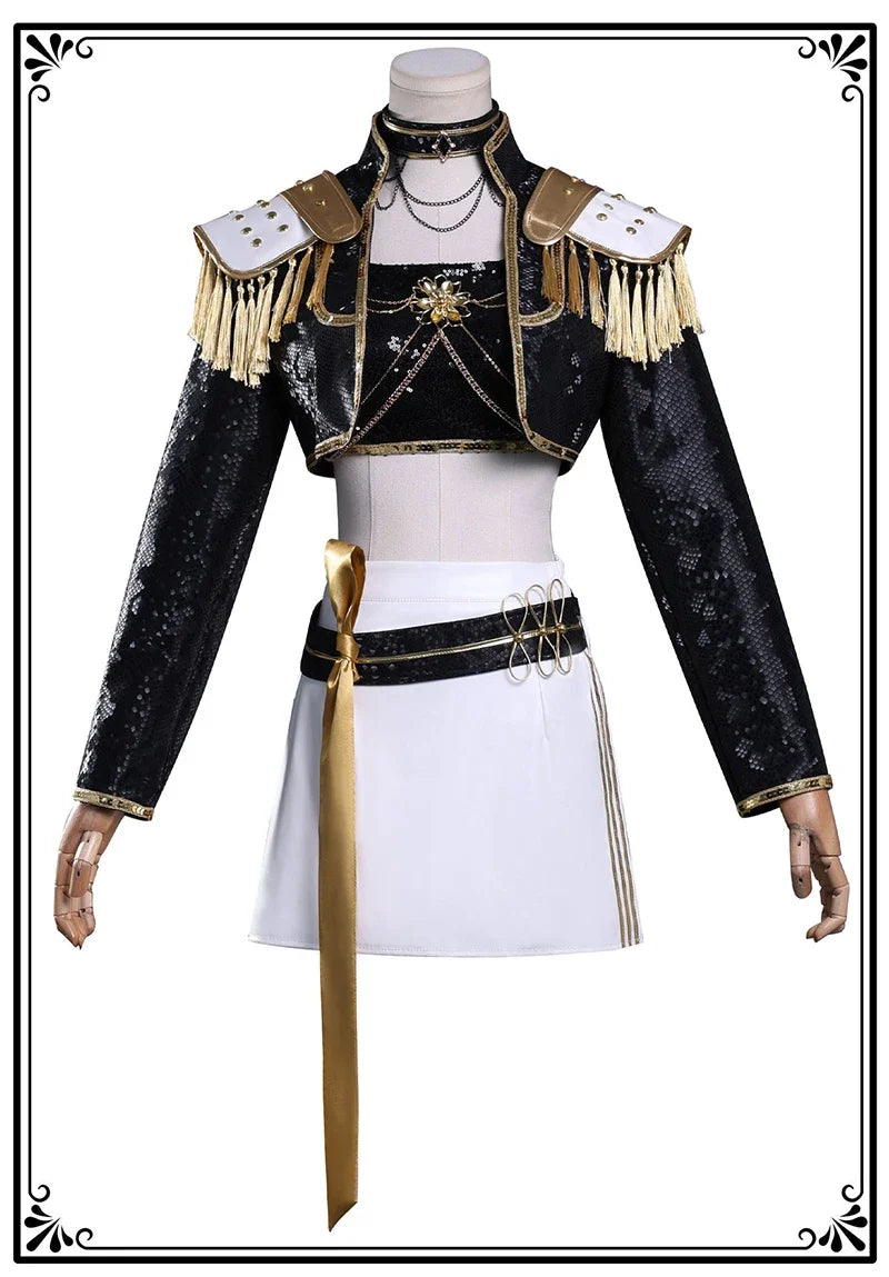 Costume de cosplay K-Pop Rumi Zoey Mira noir et doré, perruque, tenue pour fille, déguisement pour Halloween ou jeu de rôle