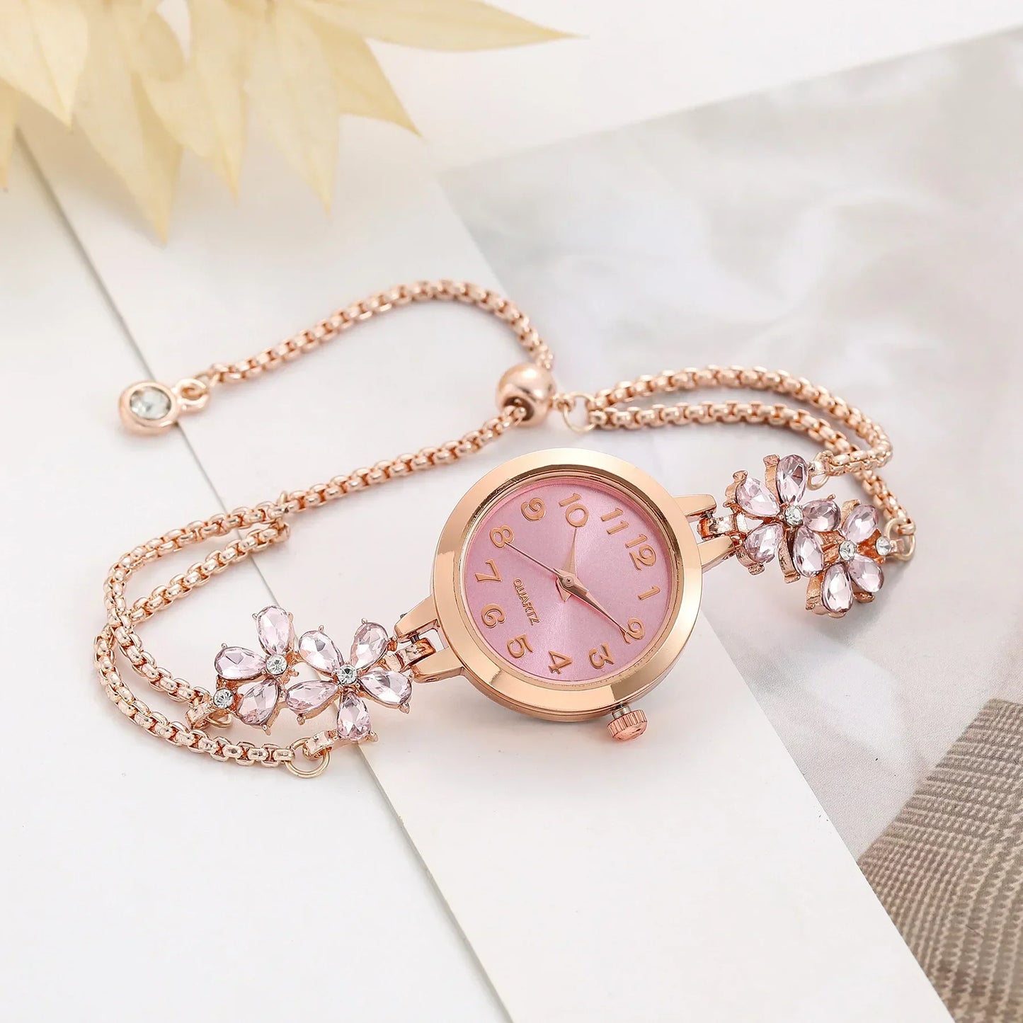 Montre de luxe pour femme, bracelet en or fin, montre-bracelet pour dame, montre femme exquise avec cristal violet