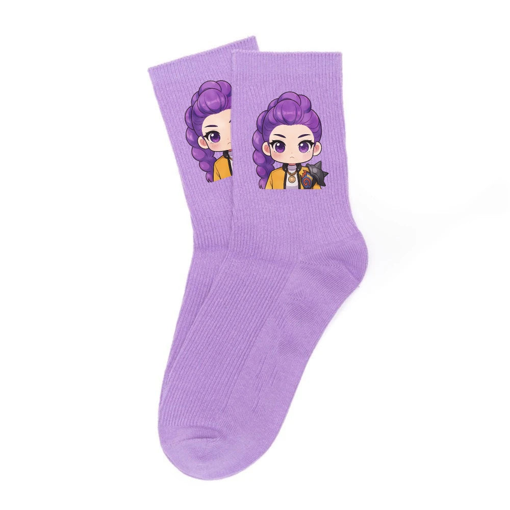 Chaussettes Kpop Demon Hunters neuves, douces, épaisses et chaudes, idéales pour les activités sportives et de plein air, en automne et en hiver, pour filles et enfants. Cadeau d'anniversaire idéal.