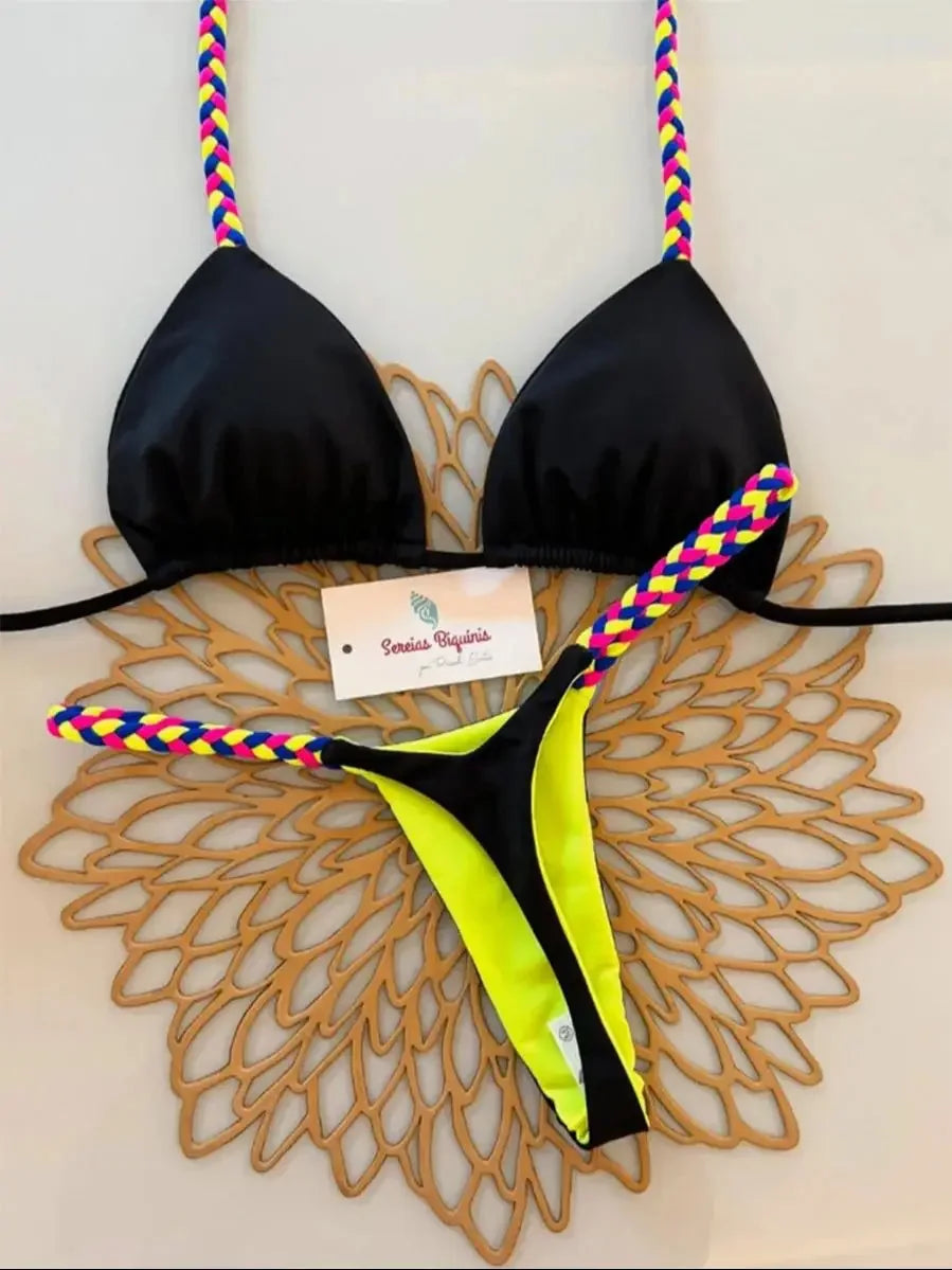Micro-bikinis 2026 Maillot de bain femme, nouveau maillot de bain sexy, ensemble bikini dos nu, bikini brésilien, string, tenue de plage et de soirée